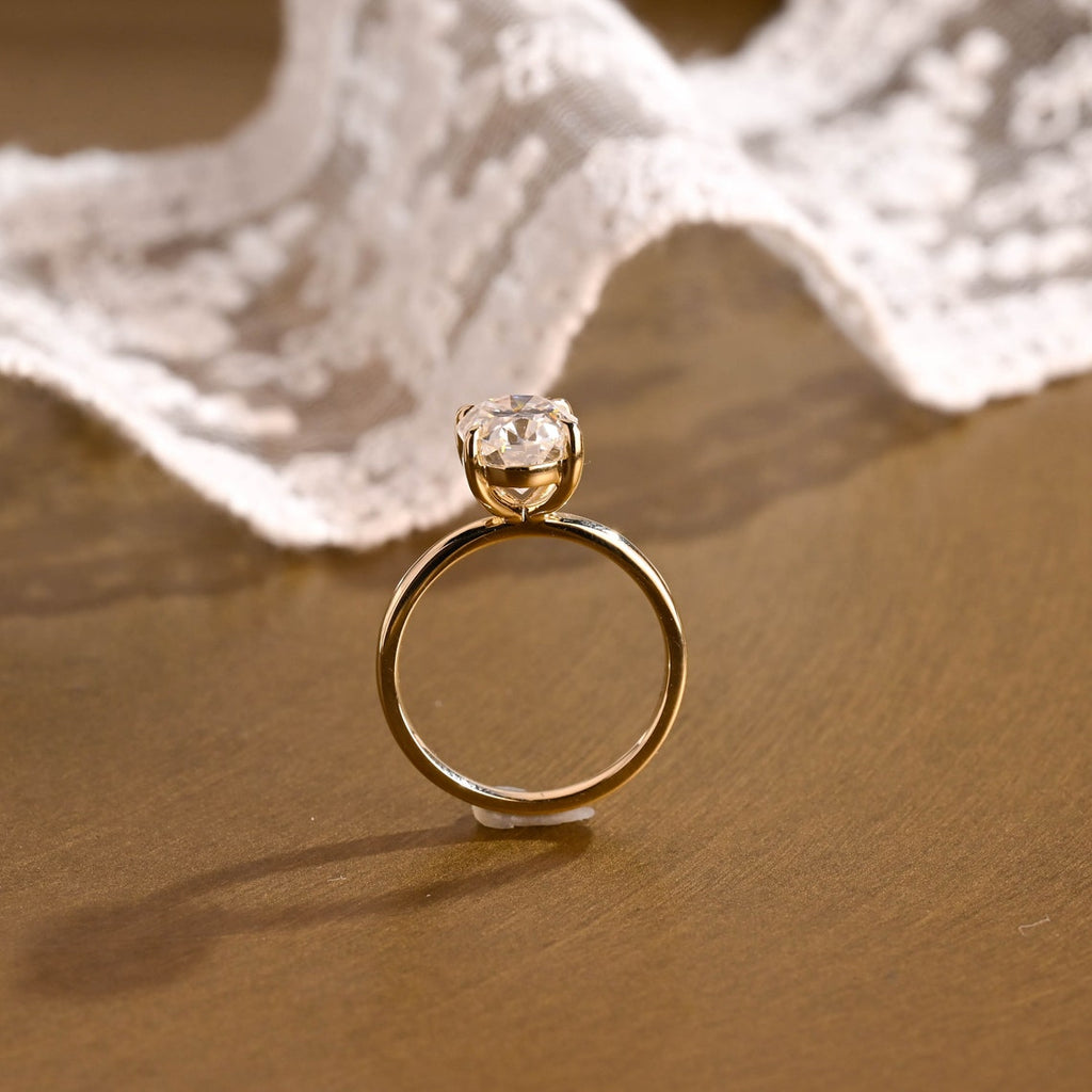1.0 - 3.50 CT Oval Cut Lab Grown Diamond Solitaire Engagement Ring