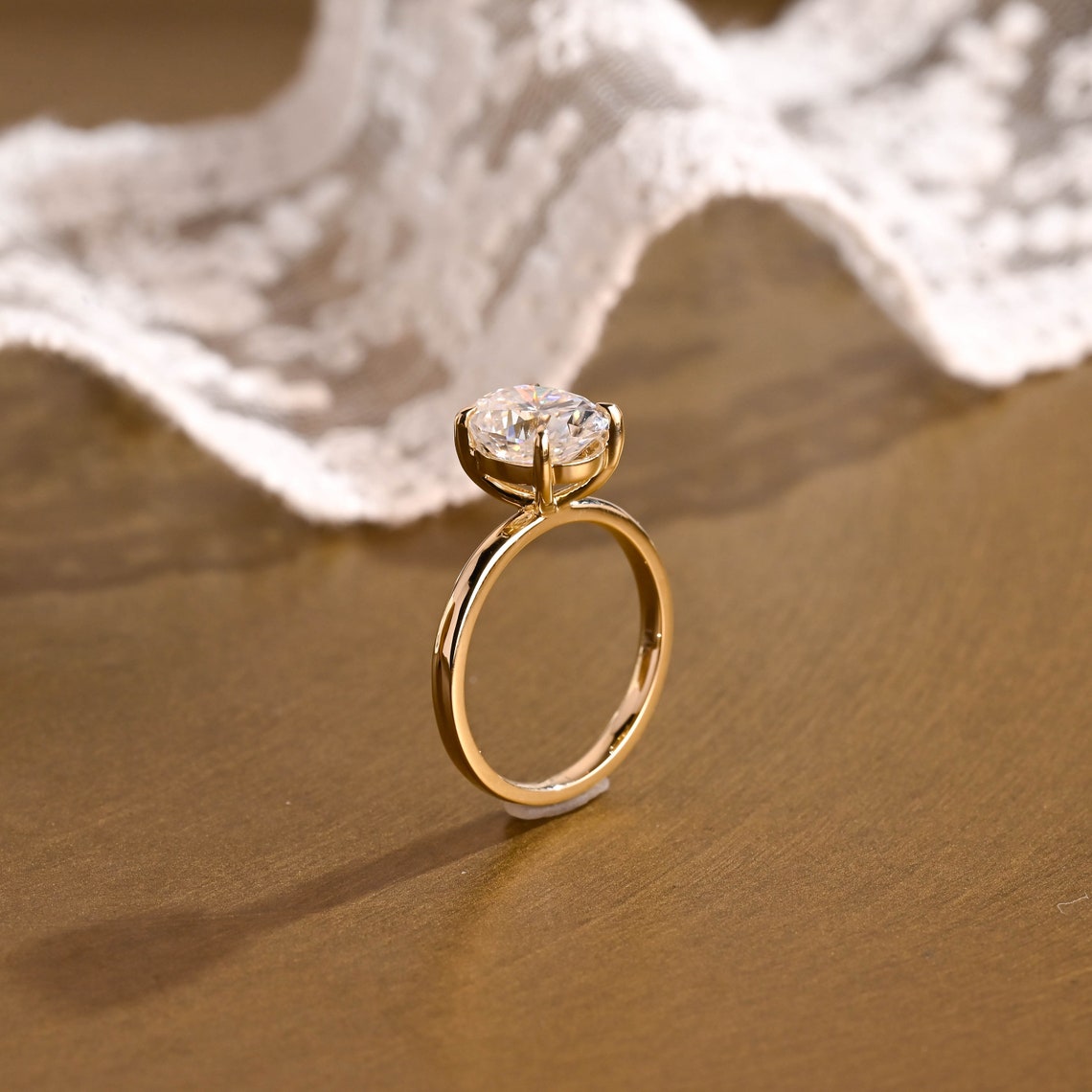 1.0 - 3.50 CT Oval Cut Lab Grown Diamond Solitaire Engagement Ring