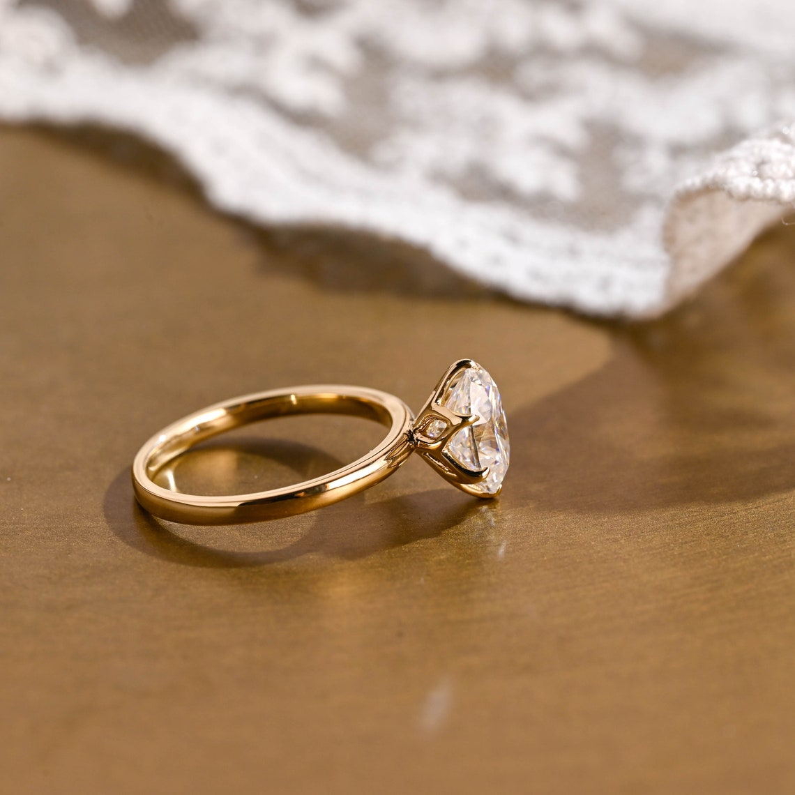 Oval Cut Lab Grown Diamond Solitaire Engagement Ring – 1.0 - 3.50 CT