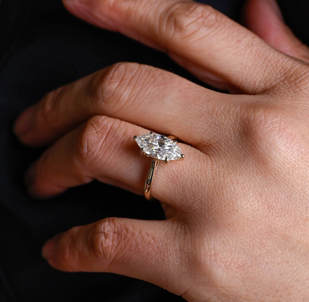Marquise Cut Lab Grown Diamond Solitaire Engagement Ring – 1.0 - 3.50 CT