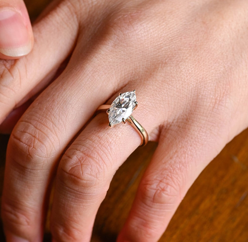 Marquise Cut Lab Grown Diamond Solitaire Engagement Ring – 1.0 - 3.50 CT