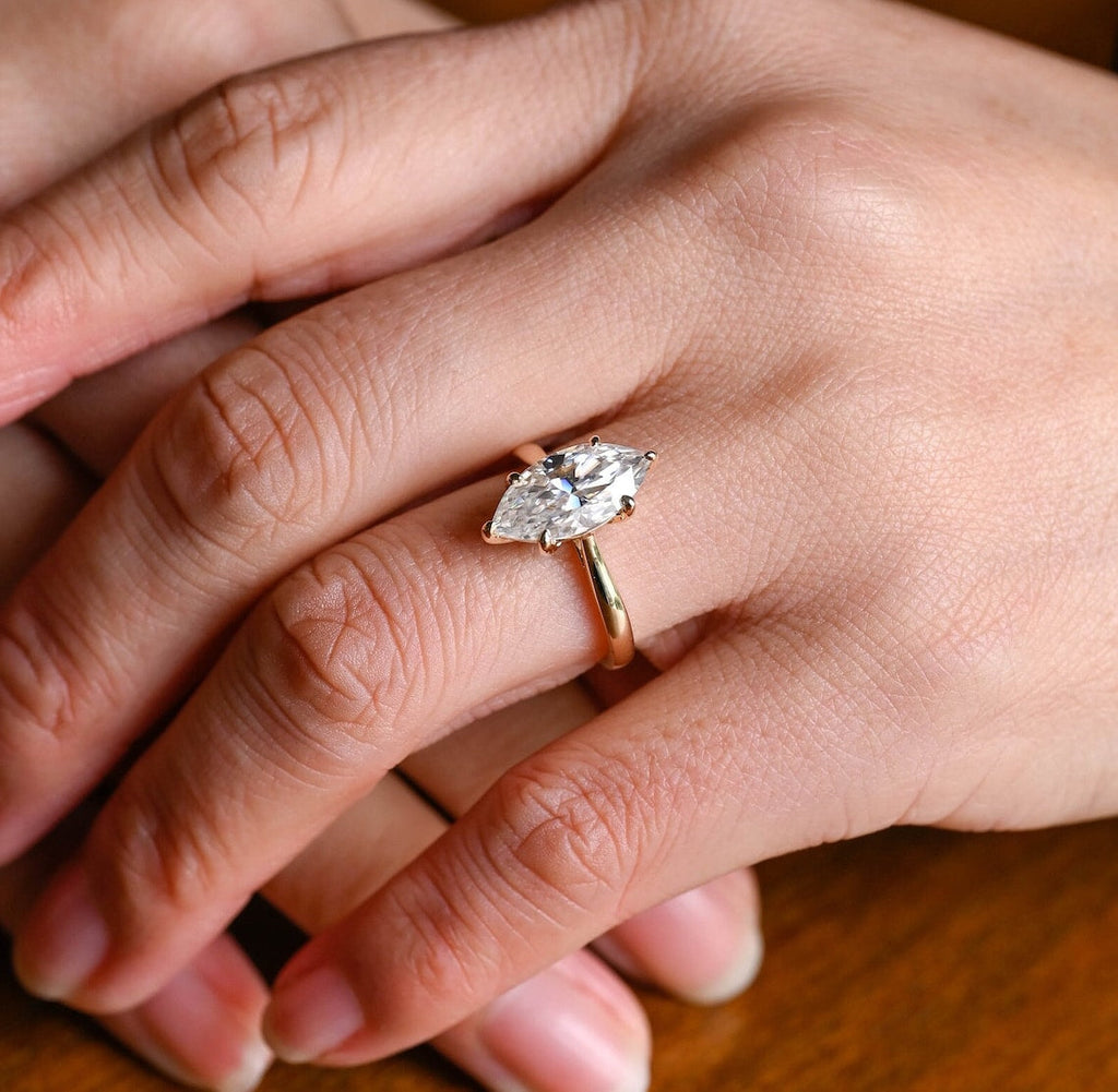 Marquise Cut Lab Grown Diamond Solitaire Engagement Ring