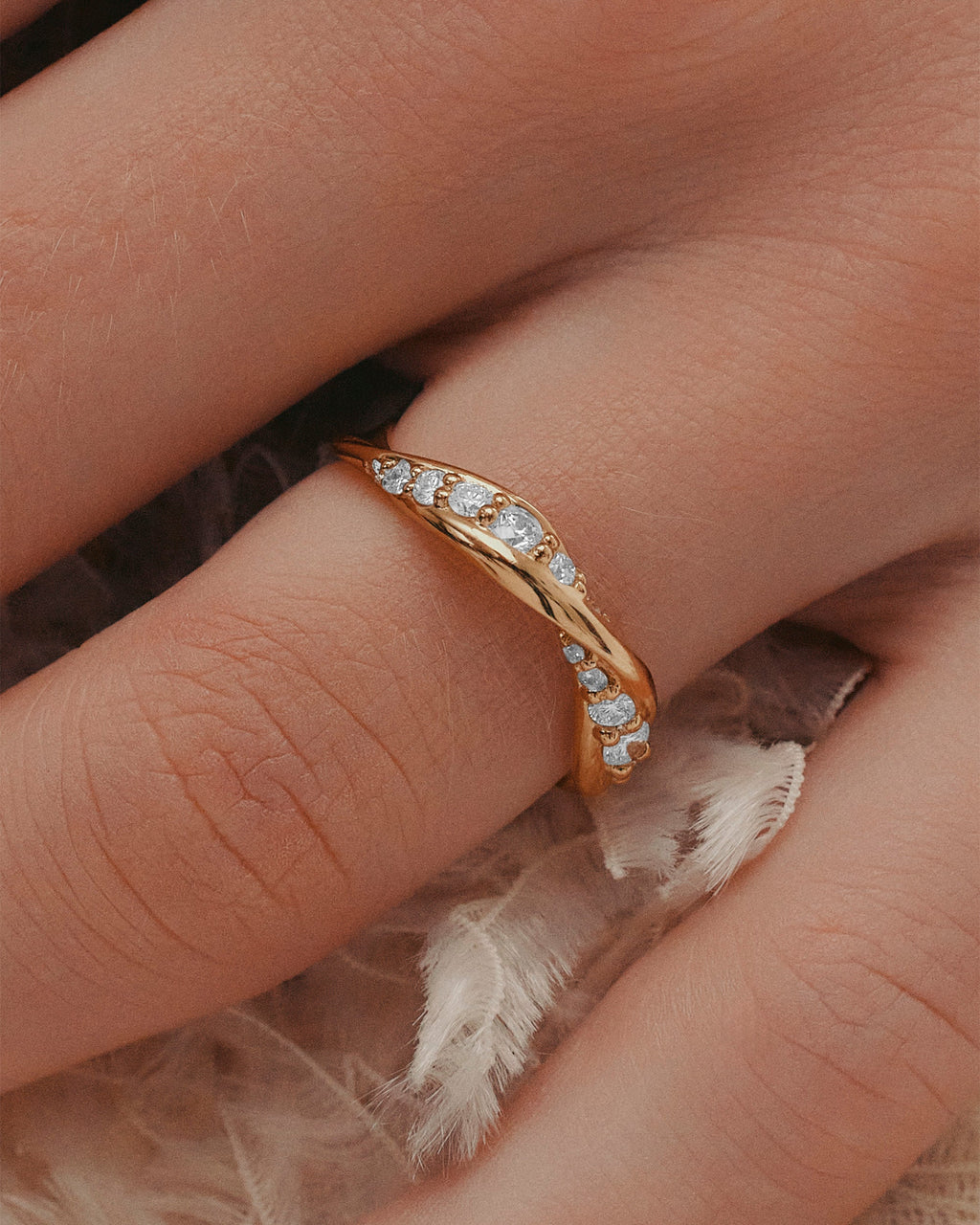 Lab Grown Diamond Wedding Band, 0.35 Ct Round Diamonds in Gold and Platinum